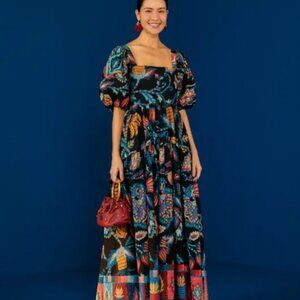 Farm Rio Black Sunset Tapestry Dress